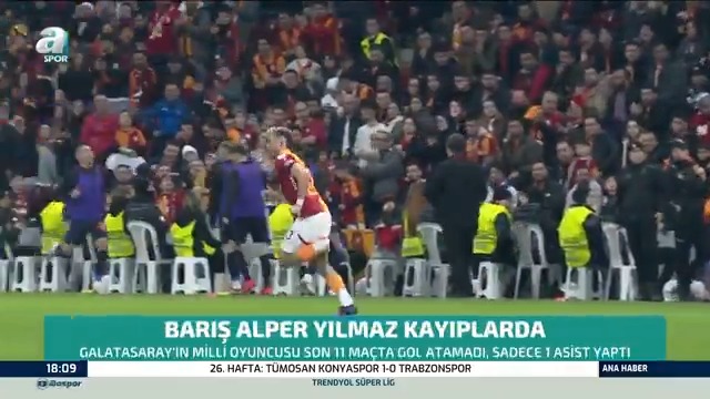 🦁 Galatasaray'da Barış Alper Yılmaz, son dönemde yokları oynuyor. 🆚 11 maç ❌ 0 gol 🎯 1 asist