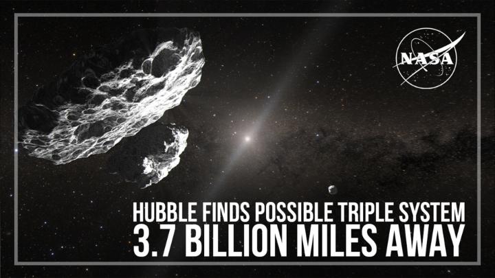 Hubble and the Keck Observatory studied what's likely a three-body system of icy space rocks in the Kuiper Belt, beyond Neptune. If confirmed, this finding suggests that there could be similar triples waiting to be discovered: