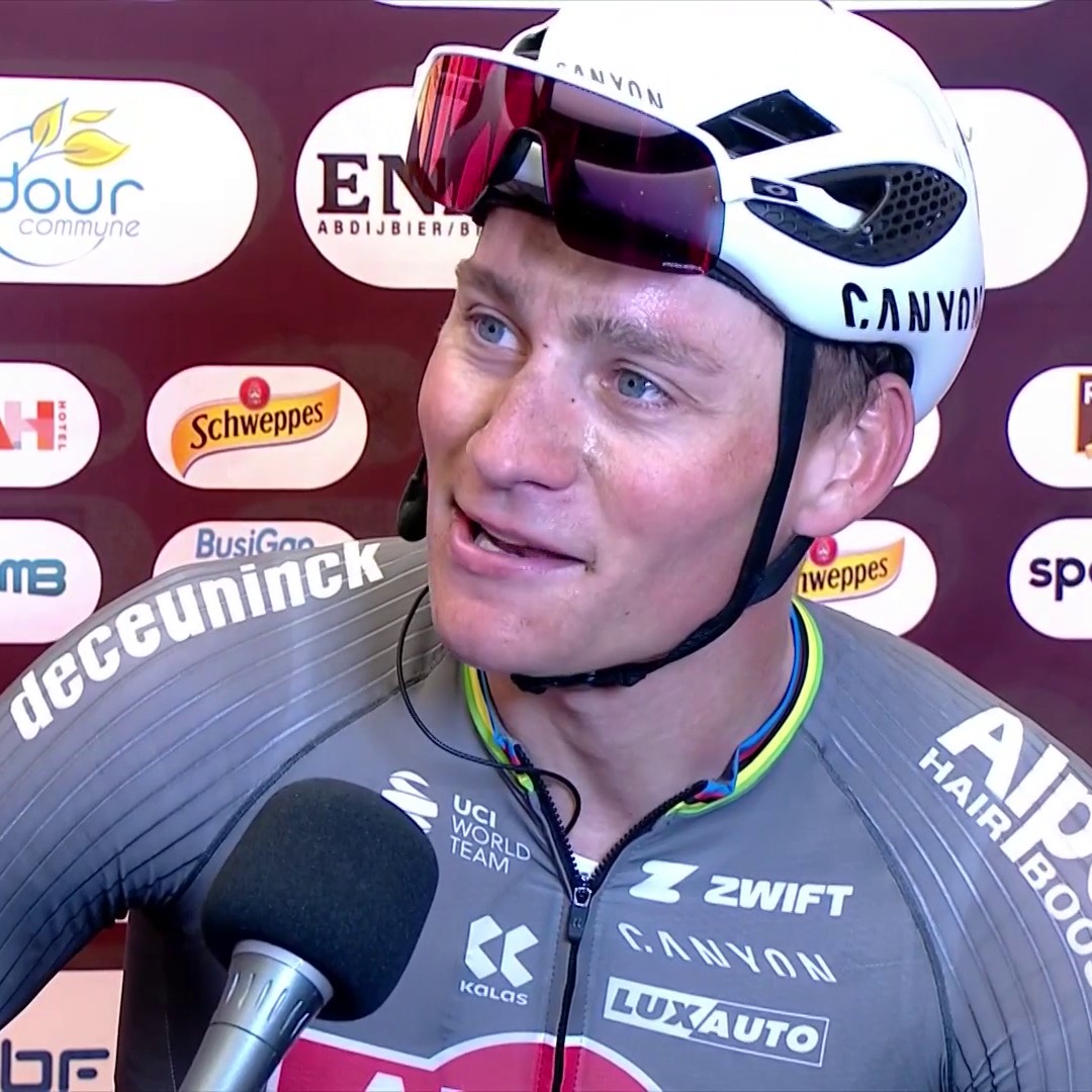 🗣️ "Je sentais que j'avais vraiment de bonnes jambes" : la réaction en français de Mathieu van der Poel après sa victoire sur #LeSamyn #LesRP