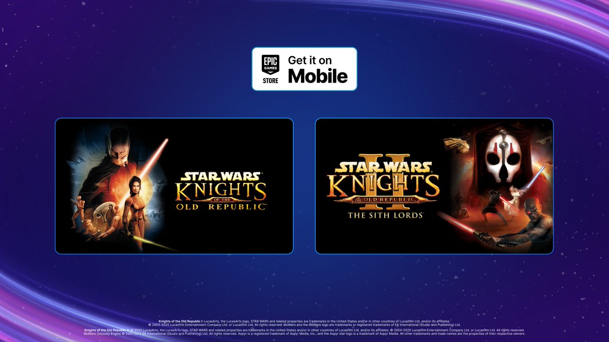 Two classic Star Wars RPGs are FREE on the Epic Games Store on Android (worldwide) and iOS (EU), now until March 20. Which is your favorite Knights of the Old Republic? Check out the full lineup of recent mobile releases: