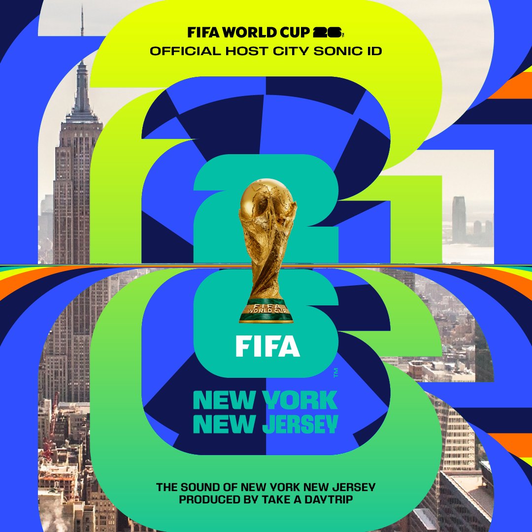 🤩 A track for everyone from NY to NJ... 🎵 Check out the #WeAre26 Sonic ID for FIFA World Cup 26™ New York New Jersey, featuring local-talent Take A Daytrip!