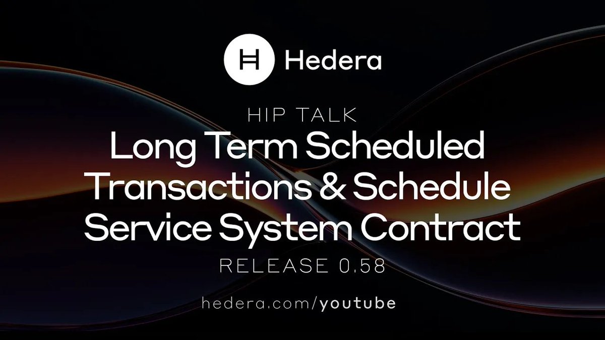 Dir. of Product Management Keith Kowal &amp; Technical Program Manager torfinn.eth ⌐◨-◨ Hashgraph explore new features implemented in Hedera mainnet release 0.58 - Long Term Scheduled Transactions, Schedule Service System Contract, further Dynamic Address Book developments, &amp; more. 👇