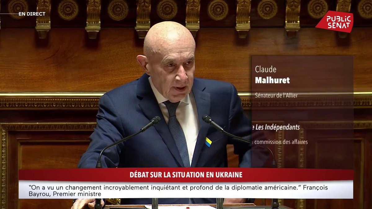 "Washington est devenu la cour de Néron : un empereur incendiaire et un bouffon sous kétamine chargé de l'épuration de la fonction publique. Dans le bureau ovale, le planqué du service militaire donnait des leçons de morale au héros de guerre." Claude Malhuret
