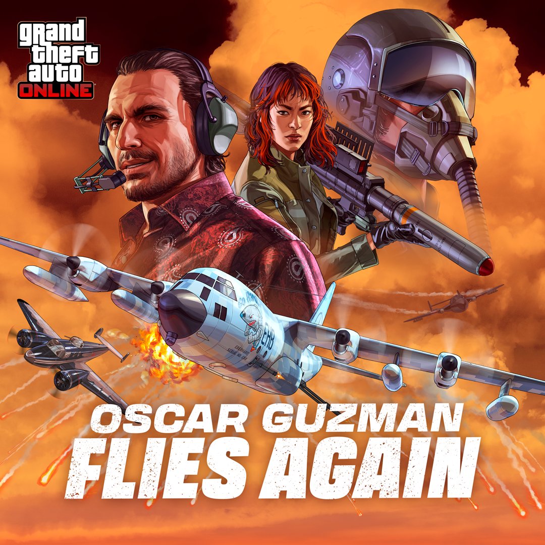 Oscar Guzman’s been plotting a return to the smuggling scene, and he’s looking for a partner. Reconnect with the notorious arms trafficker to take over Trevor's old McKenzie Field Hangar in Oscar Guzman Flies Again. Now in GTA Online: