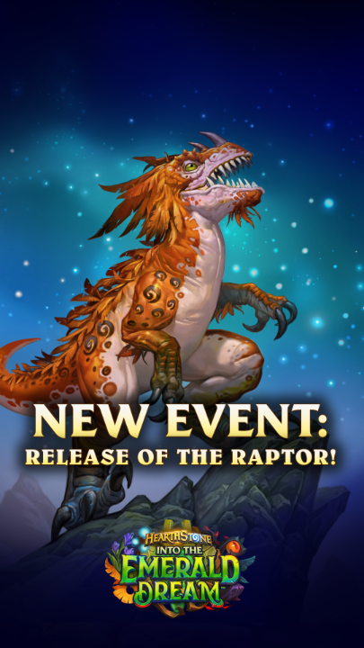 Our Release the Raptor in-game event is live! Play now to earn rewards: 🦖 Raptor Herald Epic Card 💀 Death Knight Hero Skin 🎟️ Tavern Tickets 🃏 Packs