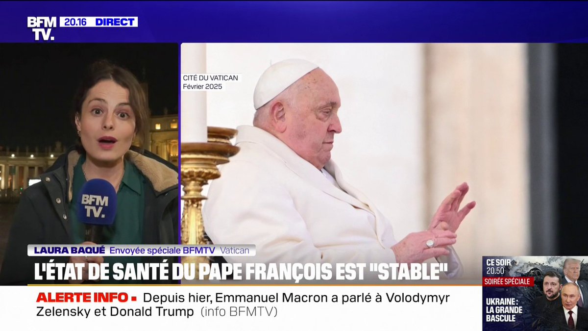 L'état du pape François jugé "stable" à la veille du début du Carême