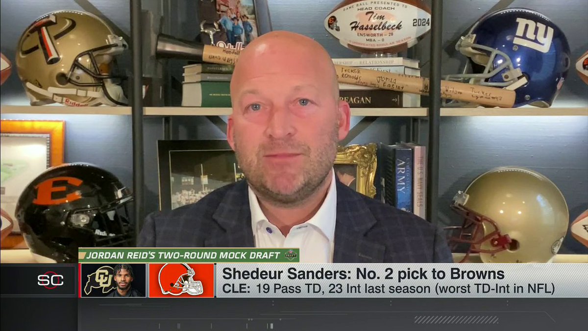 "I just don't think he's there yet." tim hasselbeck thinks Shedeur Sanders will perform "above his physical ability in Cleveland," but isn't an NFL top QB in the first round.