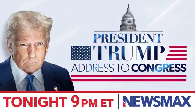 TUNE IN: Don't miss LIVE coverage and analysis of President Donald Trump's Address to Congress, TONIGHT at 9 PM ET on NEWSMAX. Watch: