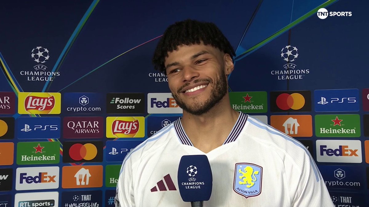 "We had unfinished business." 👊 Tyrone Mings speaks of his delight in making a crucial goal-line clearance in Aston Villa's win over Brugge ⛔️ 🎙️ Becky Ives 📺 TNT Sports & discovery+ UK