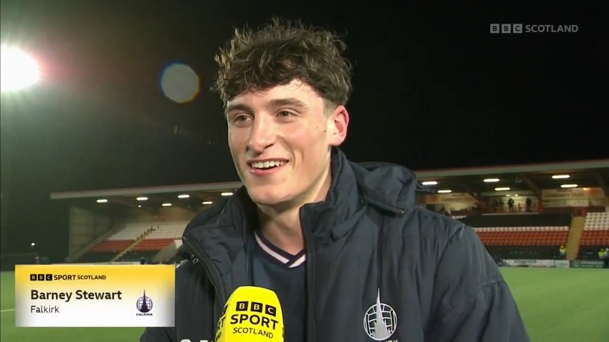 'It still feels like a dream, I still pinch myself to see if it's real' 🥹 From Heriot-Watt University, to scoring your first goal for Falkirk 📈 What a moment for Barney Stewart ❤️ #BBCFootball
