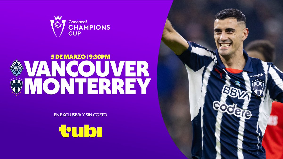 ❄️🔵 Monterrey por el primer golpe en Concacaf. Fría visita de Rayados a Vancouver Whitecaps este miércoles a las 9:30PM en la ida de los 8vos de Final de Concachampions. Ve el partido SIN Costo en Tubi