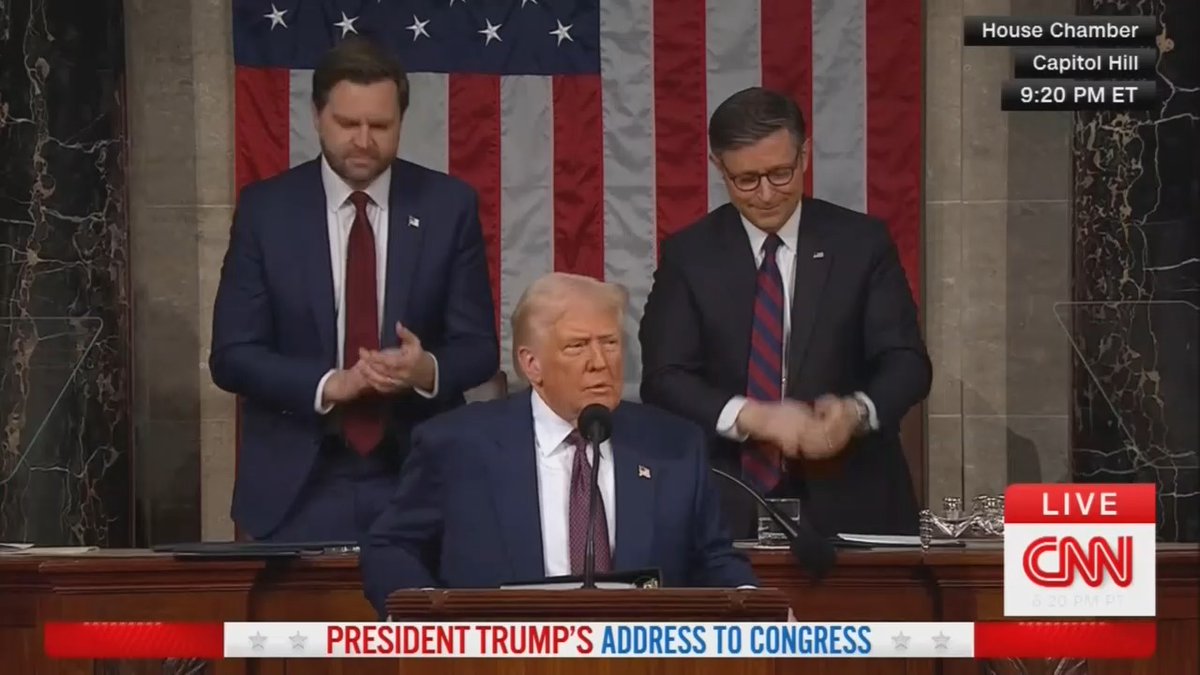 Trump: I report to this chamber that America's momentum is back (The stock market is crashing, prices are skyrocketing, and Trump is appeasing dictators)