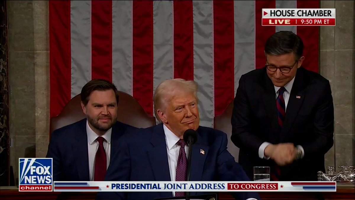 Some chuckles as Trump talks about his “gold card”