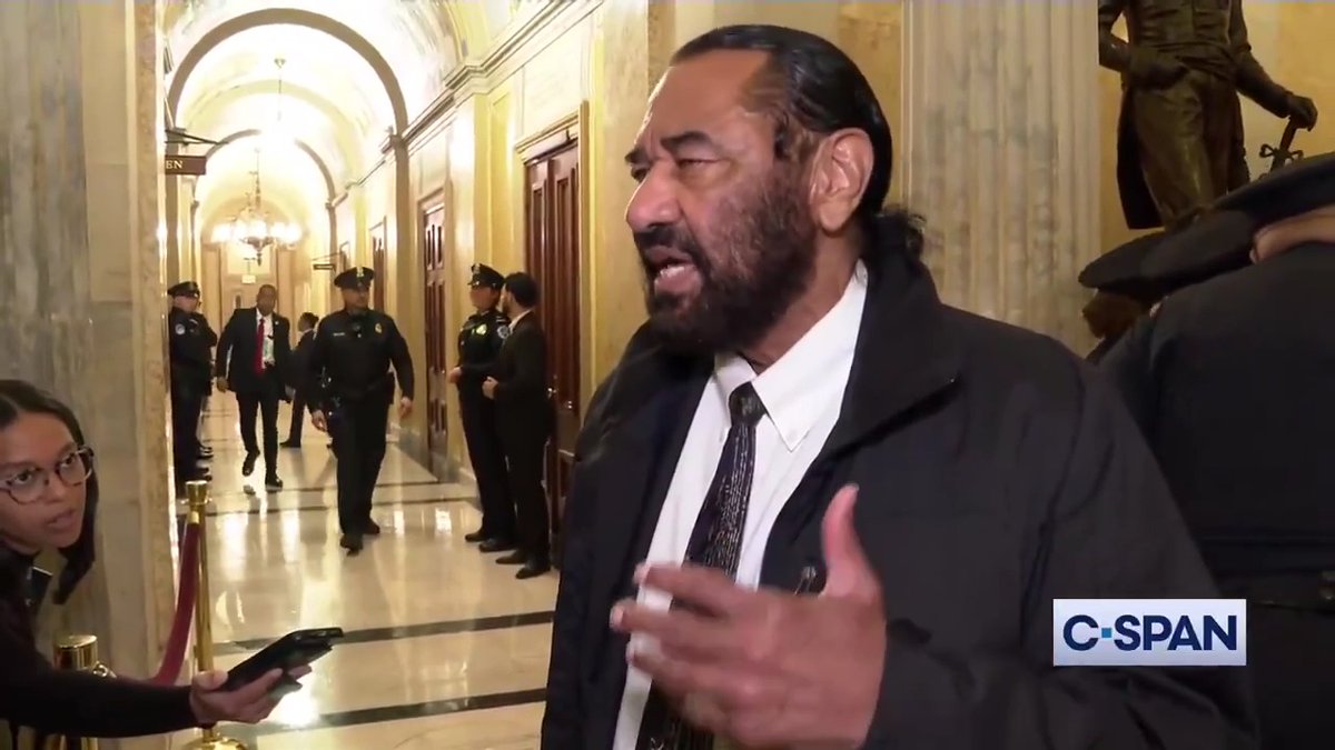 U.S. Rep. Al Green (D-TX) after being ejected from President Trump's address: "I'll accept the punishment, but it's worth it to let people know that there are some of us who are going to stand up against this president's desire to cut Medicaid, Medicare and Social Security."