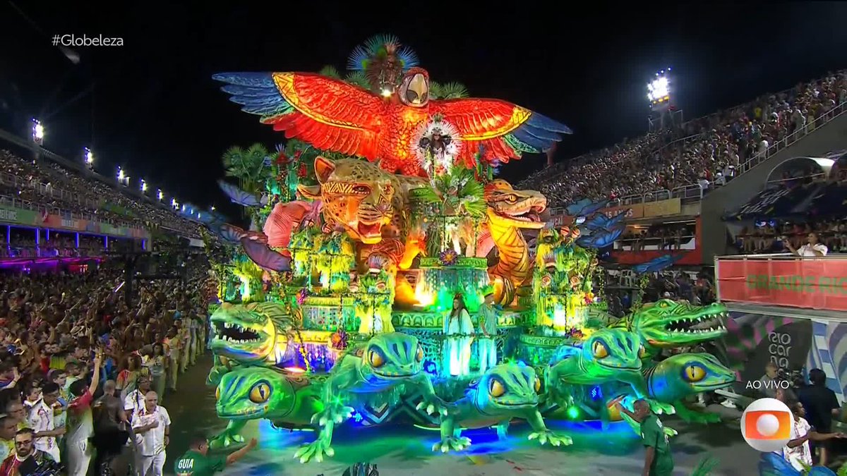 A Grande Rio vai concluindo seu desfile na Sapucaí. Gostaram da apresentação da escola? #Globeleza