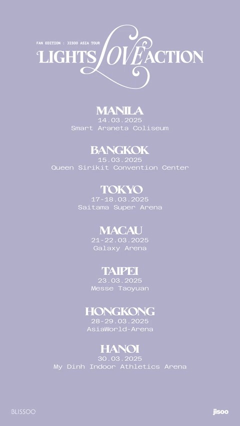 2025 JISOO ASIA TOUR : "LIGHTS, LOVE, ACTION!" 🎫 #JISOO #지수 #FANMEET #LIGHTS_LOVE_ACTION