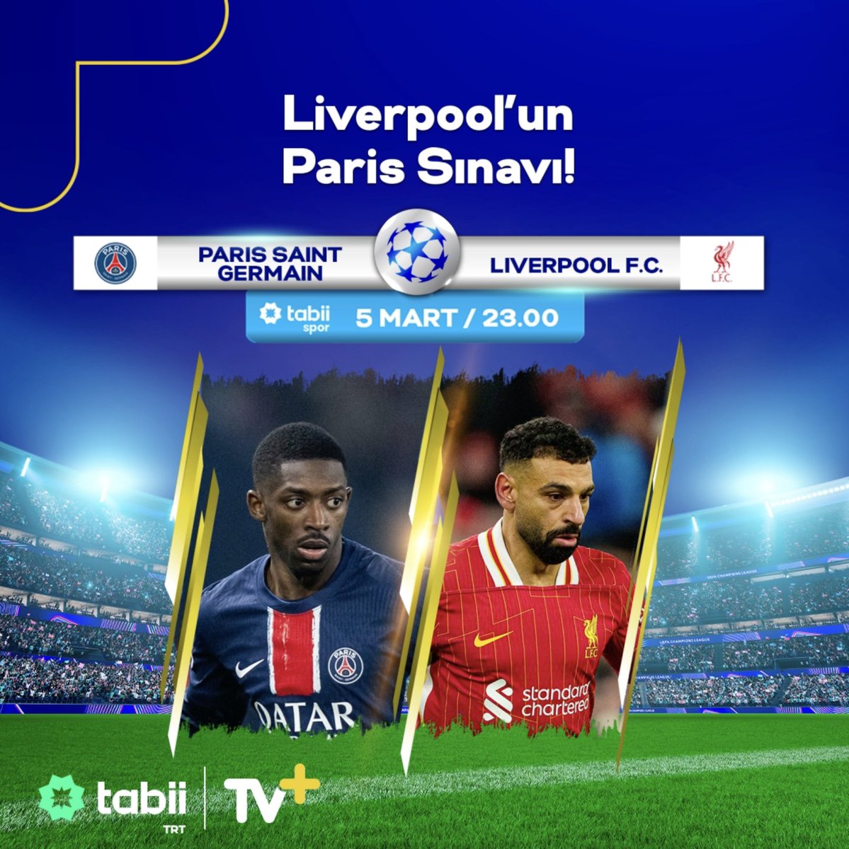 Avrupa devleri kozlarını paylaşıyor! PSG - Liverpool mücadelesi, tabii spor ile TV+’ta! ⚽ ⏰ 23.00