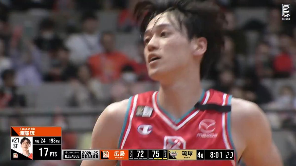 着実に力をつける広島のホープ！ #21 渡部がリバウンドからの3Pシュートでキャリアハイ更新の17得点！ 広島ドラゴンフライズ 📡バスケットLIVEで生配信中 #Bリーグ #りそなグループ
