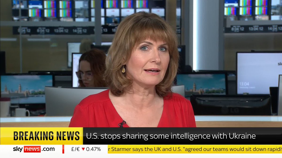 BREAKING: The US has stopped sharing intelligence with Ukraine that could be used to launch attacks inside Russia, a Ukrainian source has told Sky News. 📺 Sky 501, Virgin 602, Freeview 233 and YT