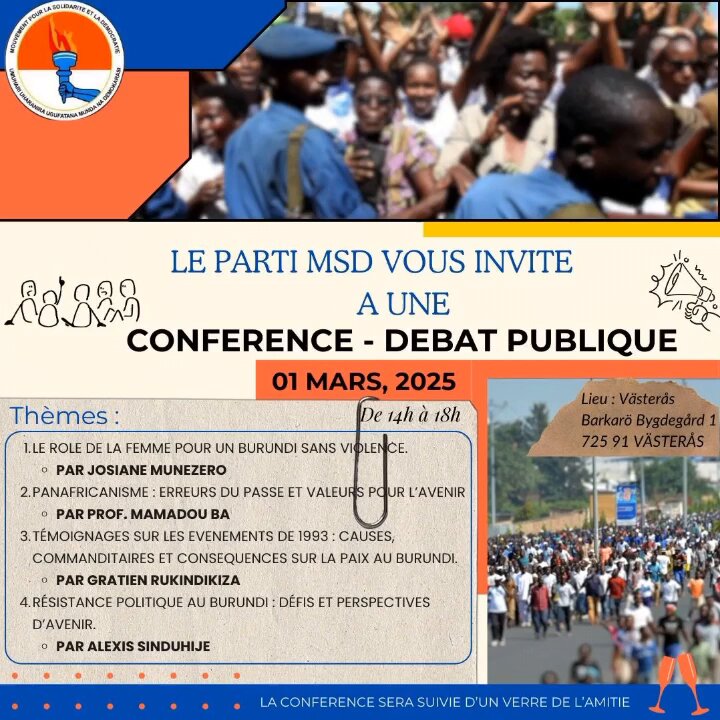 "...La résistance mu Burundi ni #MSD , babikunda canke bavyanka #redtabara yavuye muri #Msd , kandi ninayo izobandanya résistance" Alexis Sinduhije, umukuru w'umugambwe Parti MSD Burundi