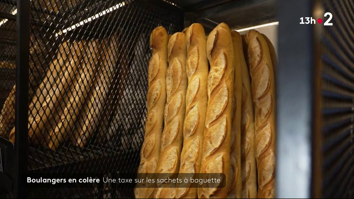 Les boulangers sont en colère face à l'instauration d'une nouvelle taxe depuis le 1er janvier. Ils doivent désormais évaluer le nombre d'emballages en papier ou en carton de leurs baguettes et pâtisseries, tout cela pour payer une taxe par client. #JT13h