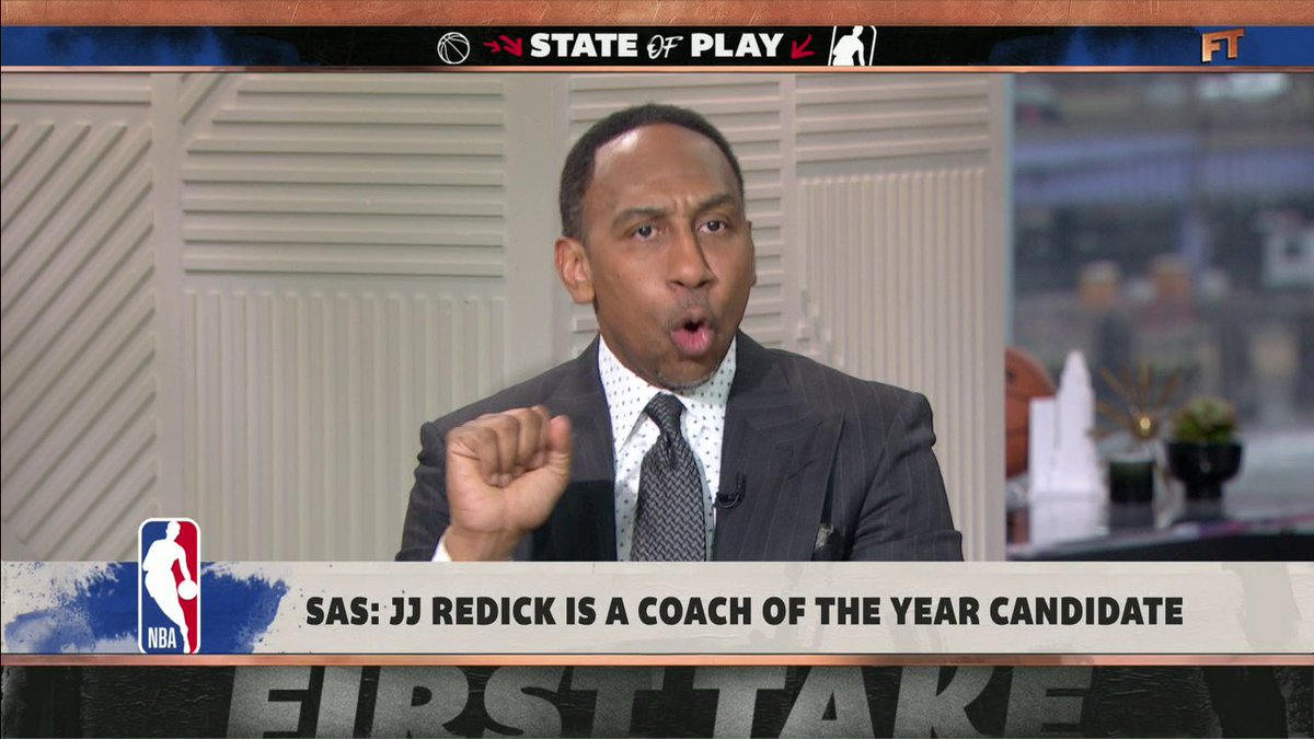 "What do you say about JJ Redick? Good Lord have mercy." 😂 Stephen A Smith says Lakers HC JJ Redick is a "coach of the year candidate." 👀