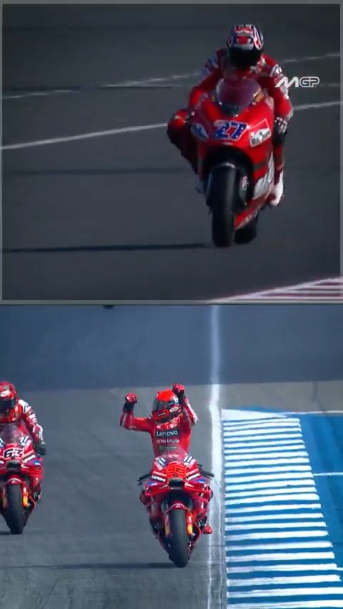 Only two riders have won in their debut with Ducati Corse 👉 Casey Stoner AM and Marc Márquez 🥇 #MotoGP