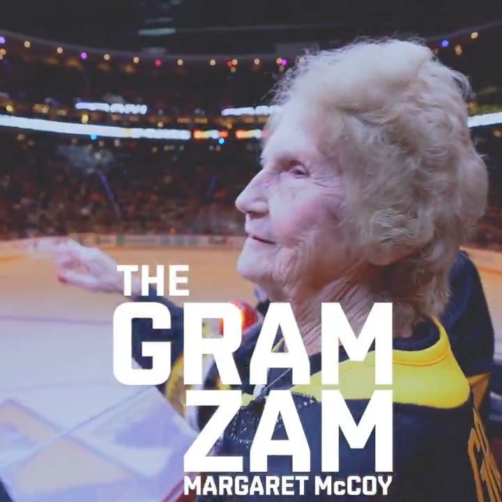 Ice? Clean. Crowd? Vibing. Gram Zam? Ate. You're going to fall in love with 93-year-old Gram Zam member, Margaret McCoy 💛