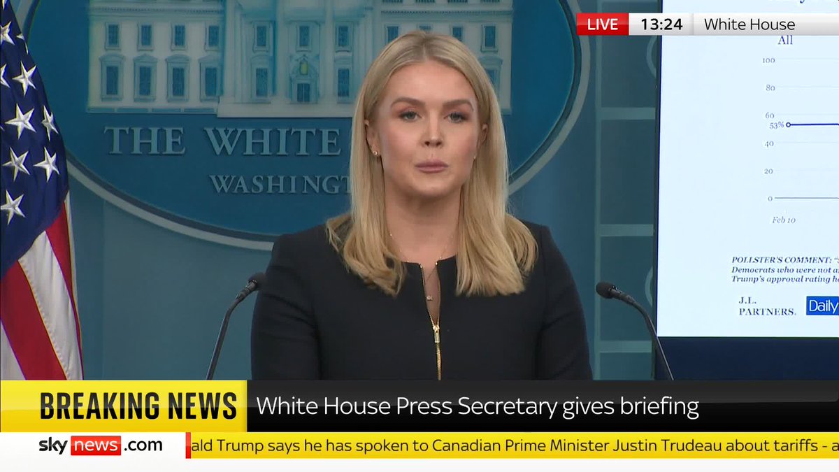 'Americans loved what they heard' Following Donald Trump's Congress speech on Tuesday night, White House press secretary Karoline Leavitt says that a poll from the Daily Mail shows Trump's 'approval ratings are reaching historic highs'