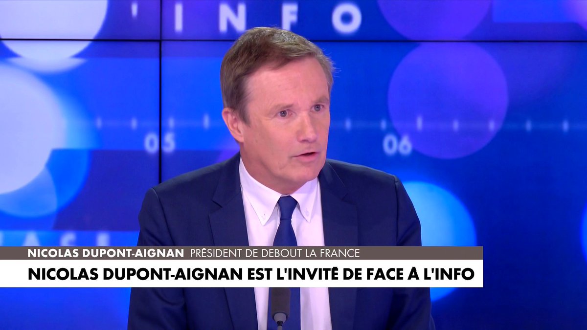 Nicolas Dupont-Aignan : «La vraie menace, c'est la faillite financière du pays, la fuite des emplois, les narcotrafiquants, c'est l'immigration illégale, l'islamisme terroriste. L'armée, ce n'est pas en Ukraine qu'il faut l'envoyer, c'est à notre frontière.» #Facealinfo