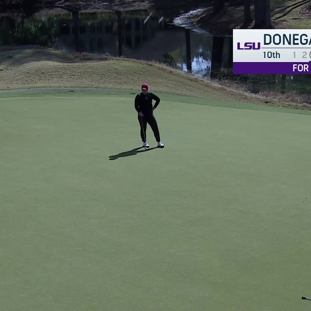Aine Donegan drains a long birdie for LSU. 🐅👏 📺 Golf Channel