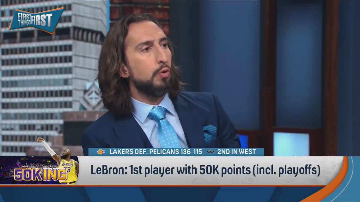 “It’ll never be done again… We won’t ever see 20 great years from a player again.” nick wright reacts to LeBron being the 1st player with 50K points (including playoffs):