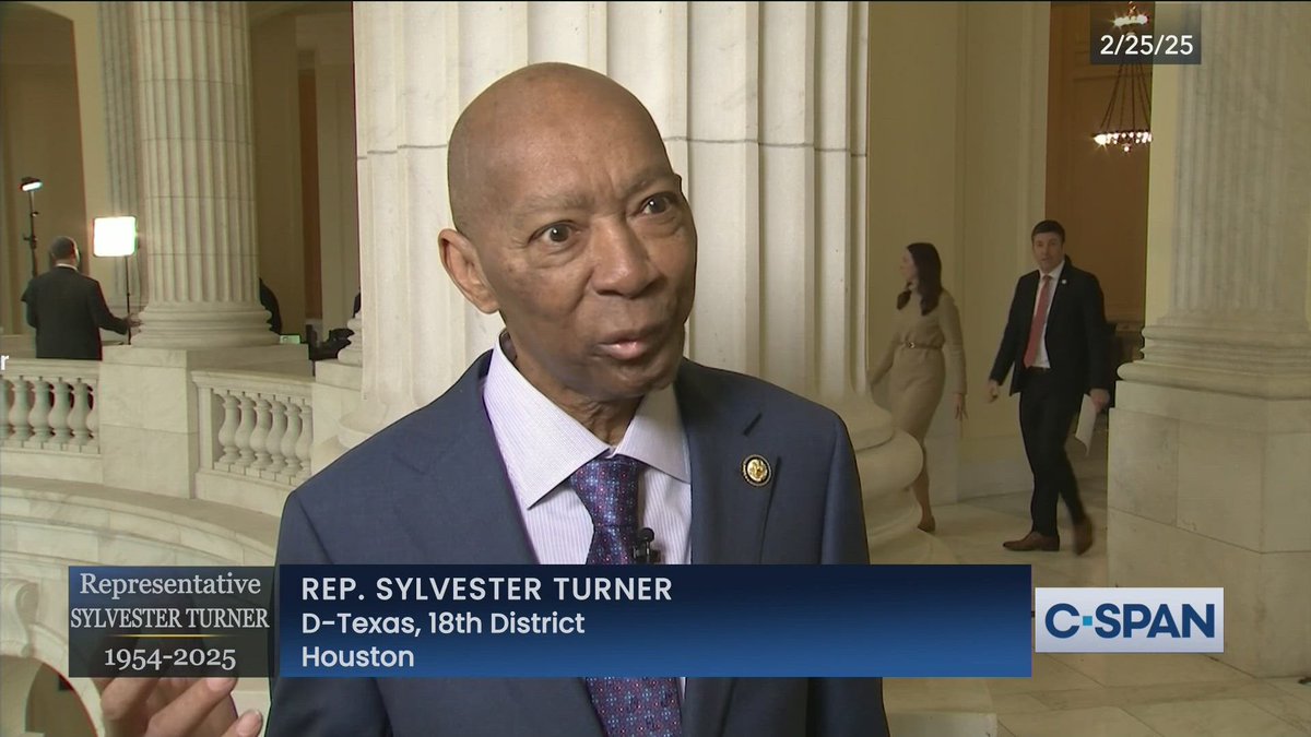 Last week, C-SPAN interviewed Rep. Sylvester Turner (D-TX) as part of its series of interviews with new members of Congress. Rep. Turner died today at the age of 70. Here's the complete interview. RIP.