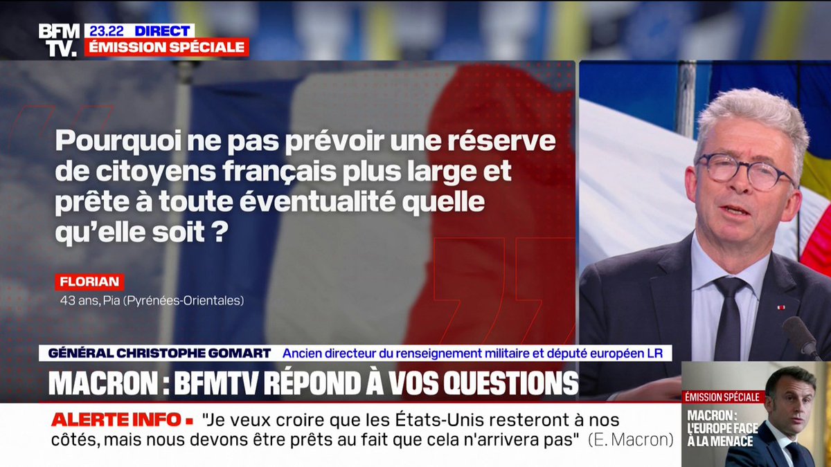 Pourquoi ne pas prévoir une réserve de citoyens français plus large et prête à toute éventualité quelle qu'elle soit ? ➡️ BFMTV répond à vos questions