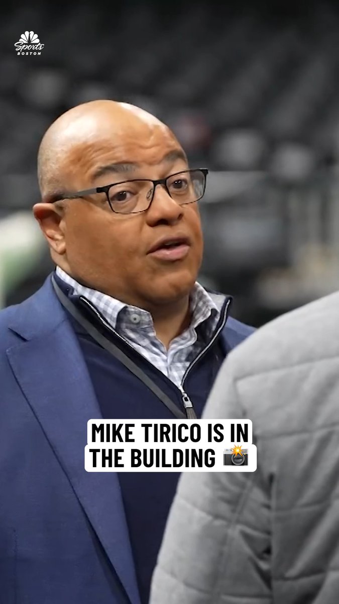 Mike Tirico flexing his basketball muscles in Boston in preparation for the NBA on NBC and Peacock. 💪 🎥 IG/nbcsboston