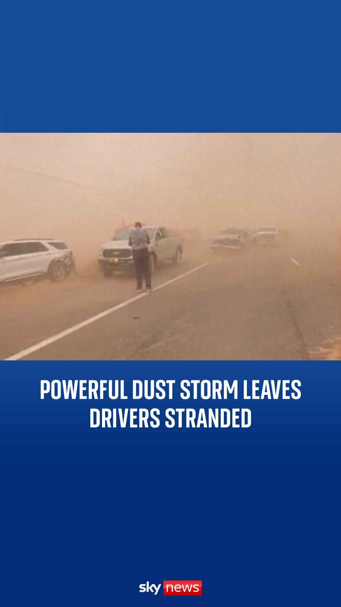 A massive dust storm has left drivers stranded as it swept across parts of New Mexico and Texas ⬇️