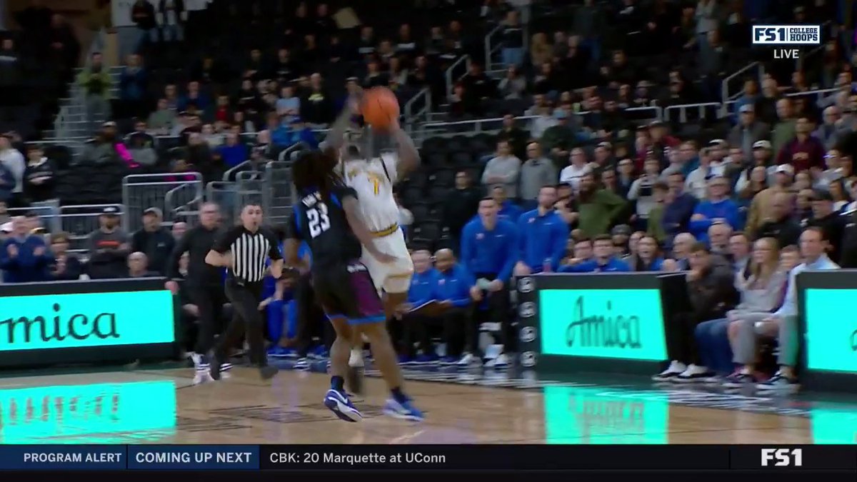 Providence knew that DePaul was going to foul up 3, so the Friars threw up a shot into contact from beyond half-court with 7.5 seconds left. Refs indeed ruled a shooting foul for 3 free throws! (But Providence went on to miss the free throws)