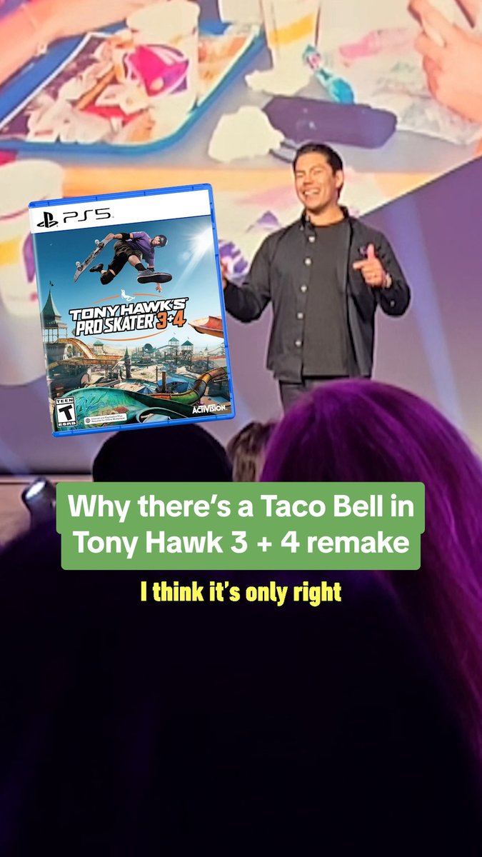 Taco Bell revealing their official Tony Hawk's Pro Skater collab at the Live Mas Live event: