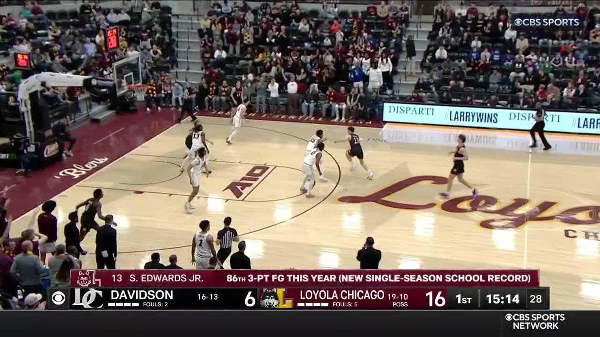 And there's the record! 86 MADE THREES is the most by any player in a season for Loyola Men's Basketball