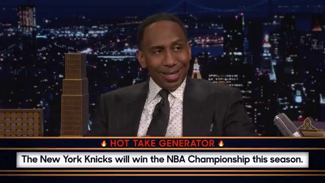 .Stephen A Smith doesn’t think the Knicks are winning the NBA Championship this year. #FallonTonight