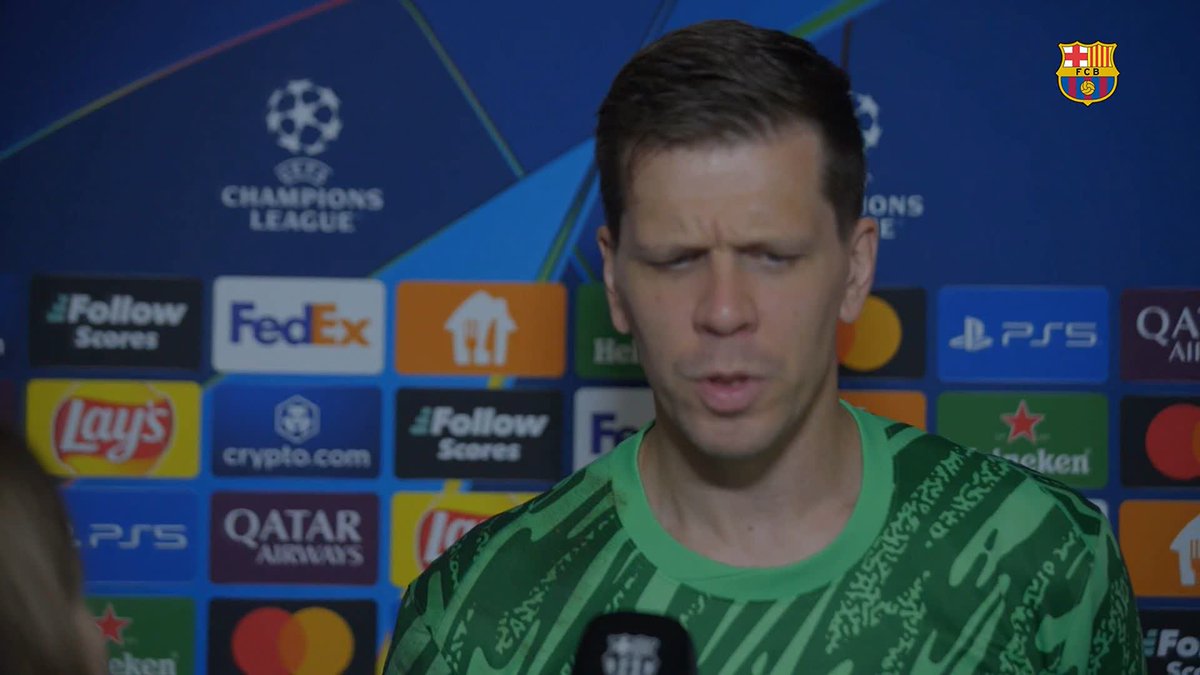 🎙️ WOJCIECH SZCZĘSNY: “I think we saw a different FC Barcelona side today, we understood that after the red card to Pau we had to stay compact and defend a little bit deeper and wait for our chances.” #BenficaBarça UEFA Champions League