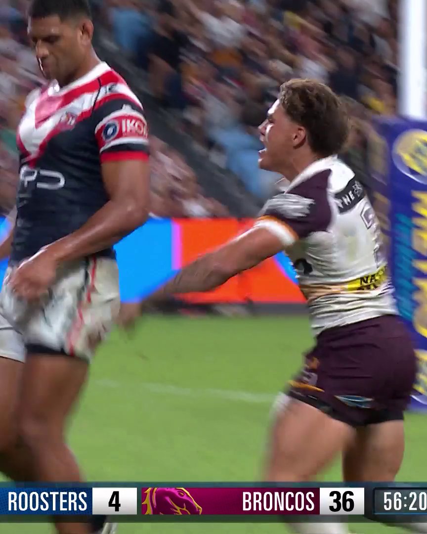 REECE LIGHTNING! ⚡ #NRLRoostersBroncos