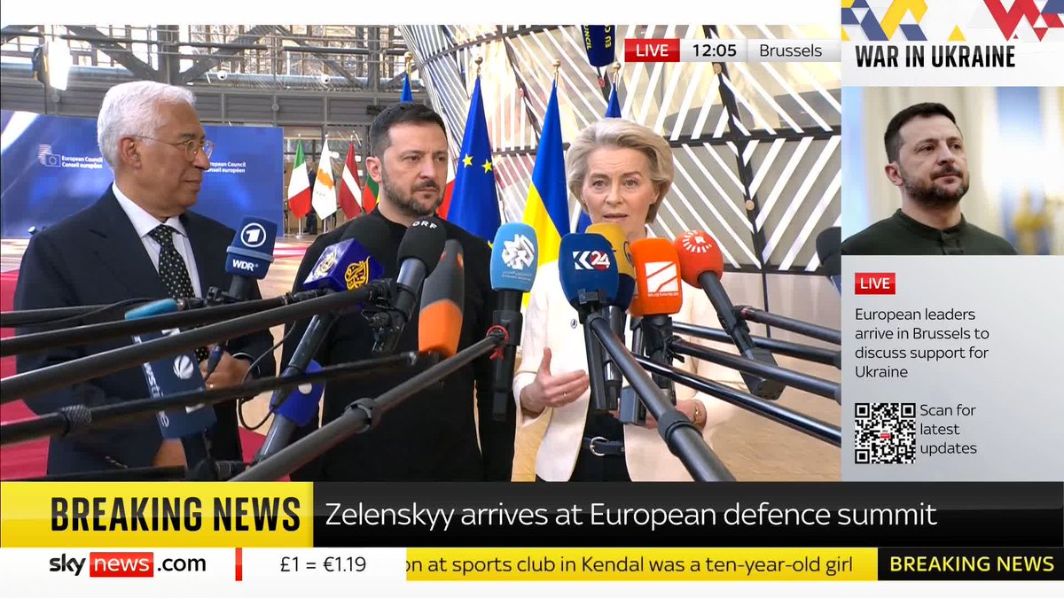 'I want to thank all our European leaders for their strong support,' says Ukrainian President Volodymyr Zelenskyy / Володимир Зеленський, expressing his gratitude to European countries as European Commission President Ursula von der Leyen announces the "Rearm Europe" plan.