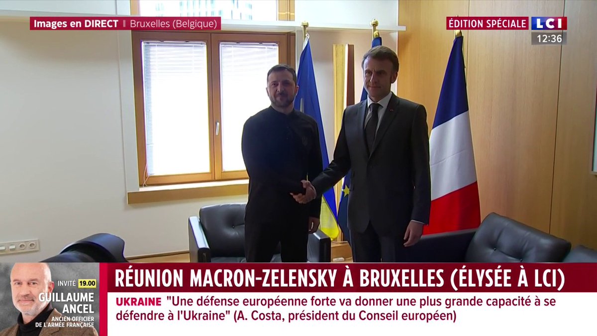 🔴 Volodymyr Zelensky rencontre Emmanuel Macron à Bruxelles, dans le cadre d'une réunion sur l'aide à l'Ukraine