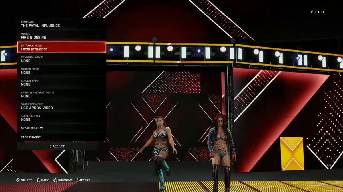 fatal influence theme song is in the game but not their mention it’s put as “fire and desire” + no tron too #WWE2K25