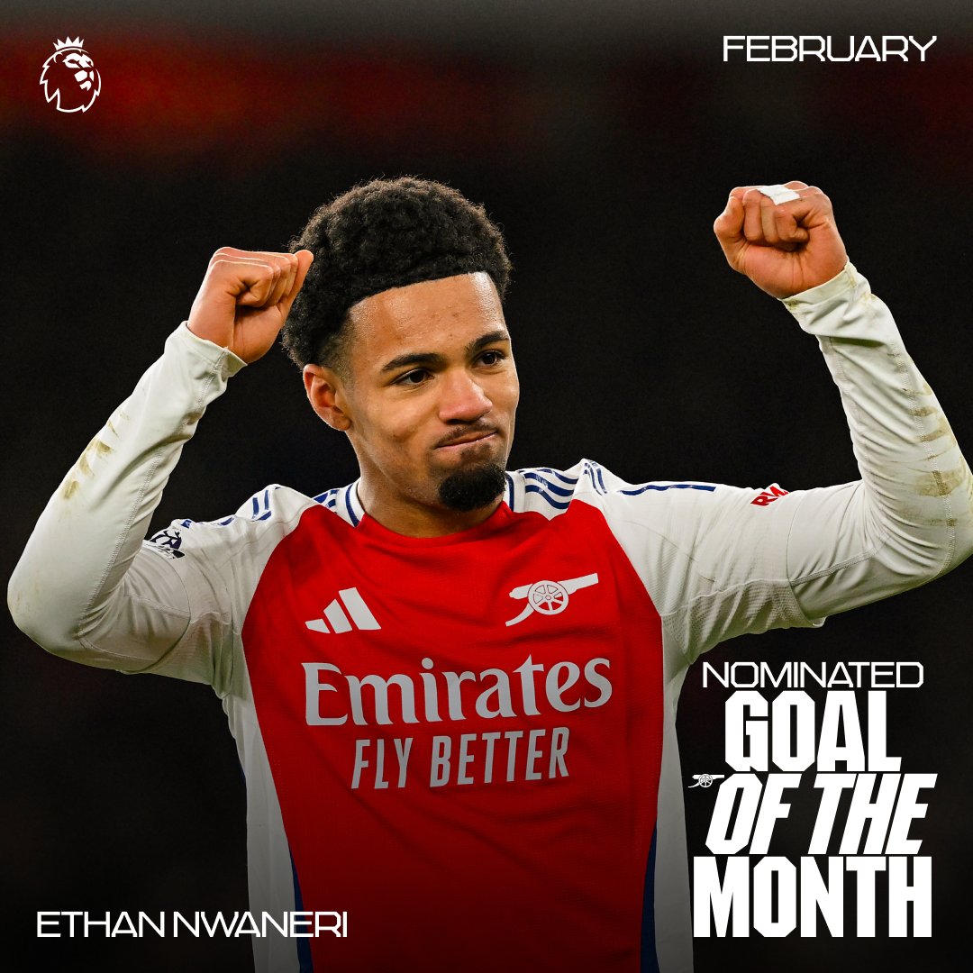 A stunning strike 🤩 Vote for Ethan Nwaneri to win Premier League Goal of the Month for February 👇