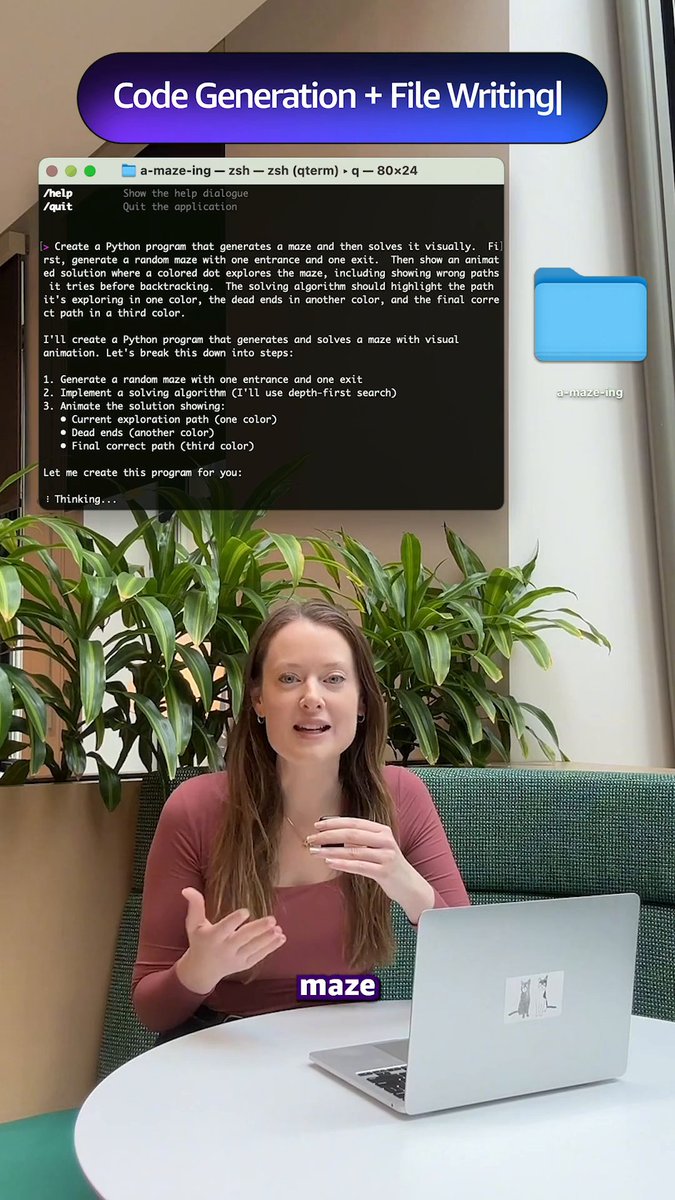 Experience a dynamic, interactive chat experience with our new #AmazonQ Developer CLI agent! You can ask Q Developer to write code, automatically debug issues, & more & Q Developer will iteratively make updates based on your feedback. Learn more. 👉
