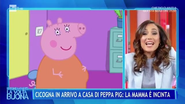 Mamma Pig annuncia la gravidanza in diretta su Rai 1 #lavoltabuona