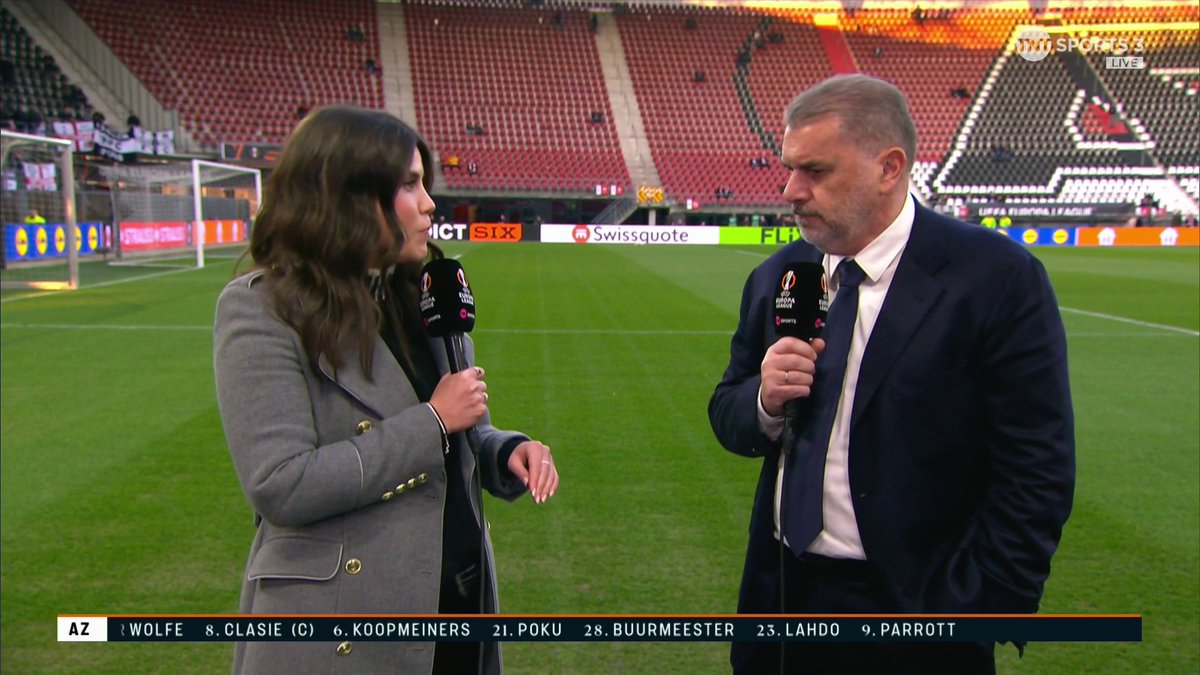 🚨Ange Postecoglou insisted it remains imperative Spurs stick to playing their football against AZ: 💪”It's about us, trying to play the kind of game that suits us". 📺[Football on TNT Sports] #THFC | #COYS | #TOTTENHAM | #SPURS | #EuropaLeague | #UEL | #AZTOT