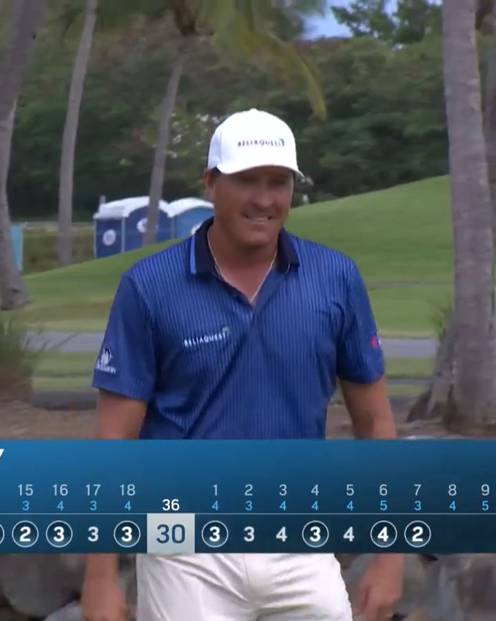 Bunker hole-out and the solo lead 👏 Kevin Roy is cruising at 10-under Puerto Rico Open ⛳️. 📺 Golf Channel